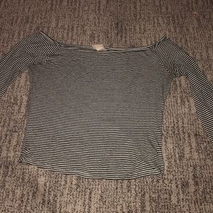 Off the shoulder striped top